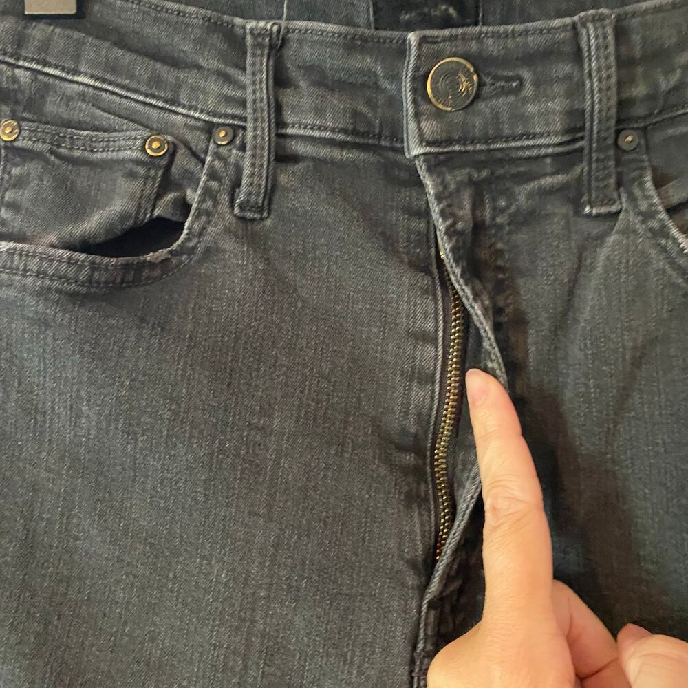 Mother High Waisted Rider Ankle Jeans Not Guilty Gray Black Straight Leg size 28 - Picture 4 of 15